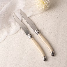 LA CARTUJA Ancre Laguiole 西式晚餐刀 餐刀, 2個, 象牙白