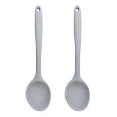 柔和色調矽膠烹飪勺, 灰色的, 2個
