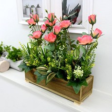 Garden in the City 人造玫瑰圍欄花壇, 粉紅色, 1個