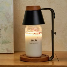 Ein.D 蠟燭百貨 Arbol 一般融蠟燈 + 設計款大豆蠟燭 430g 套組, 黑色木紋, 天惠香