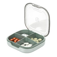 The Flow 透明配色藥盒 4格 綠色, 1個