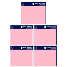 투코비 점착메모지 100 x 76 mm, PINK, 100개입, 5개