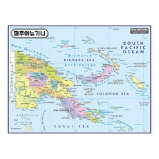 Map.Come 巴布亞新幾內亞行政地圖塗層 110 x 78cm, 1個