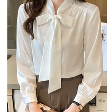 Lemon Soul Tarta 抓皺蝴蝶結襯衫