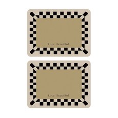 SolRoom 棋盤格感性餐墊 2入, 米色, 40 x 30 x 1 cm, 2個