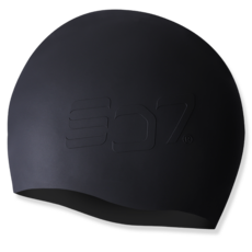 SD7 浮雕矽膠成人泳帽, 黑色, 1個