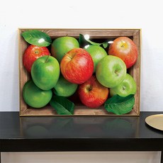 Inakorea 室內裝飾畫框 紅色青蘋果 C, 金色金屬