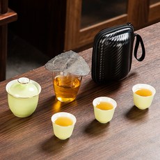 精細陶瓷 13 14 默頓胖玉快客杯綠茶禮套組, 1套, 4種茶