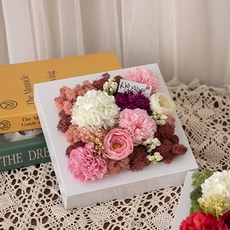 flowertree 布蘭卡康乃馨 + 畫框花盆組, 粉紅色