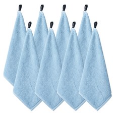 SOFT TOUCH 40支棉精梳棉素色掛環擦手巾 50g 8入, 天空, 1套