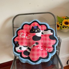 몬드스팟 도톰 5cm 고양이 키치 쿠션 YY57474, 체크