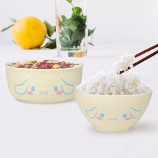 Skater 卡通角色陶瓷餐具2件組 CHBWRB2, 飯碗 + 碗, 1套, 大耳狗