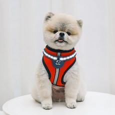 Real Pet 白色LED胸背帶 狗狗外出胸帶, 紅色