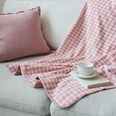 MARCELINE 千鳥格超細纖維法蘭絨格紋毯