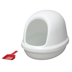 IRIS OHYAMA 愛麗思歐雅瑪 簡易半封閉式貓便盆, 白色, 1個