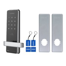 COMMAX 康邁世 免鑽孔附把手門鎖 + 卡片鑰匙 4p + 加固板套組 CDL-400M, 顧客自行安裝