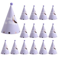 PARTYHAE 質感派對尖頂帽, 15個, 微笑開心