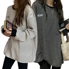 PEONIST 簡約時尚條紋長袖T恤 2件組