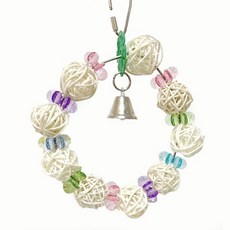 LIP Parrot 五彩繽紛鈴鐺甜甜圈鸚鵡玩具 02939, 1個, 混合色