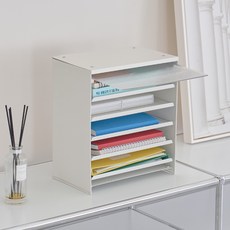 코드리빙 아크릴 슬라이딩 철제 수납함 4-C3M, 화이트, 1개