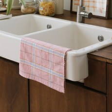 DECOTONIK 廚房巾 粉彩格紋, 1個, 粉紅色