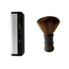 棕色唱盤清潔 LP清潔器 2-3刷 + 碳纖維清潔器套組, 單一商品, 胡桃木, 銀色