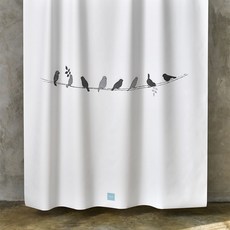 一七九鳥休息布藝浴簾 180 x 188 cm, 1個