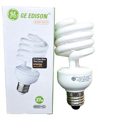 奇異GE 27W 低功率T3 螺旋燈泡 120V 2700K 暖黃光 節能省電, 1入