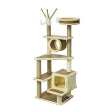 펫트롱 고양이 숨숨집 대형 캣타워 142cm, 브라운, 1개