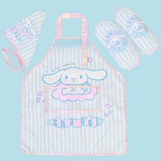 女童大耳狗喜拿半透明口袋圍裙組, 藍色