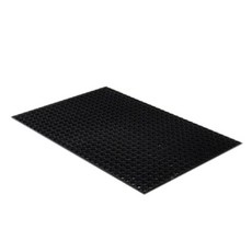 Suji C&L 圓圈天然橡膠玄關墊, 1個, 黑色