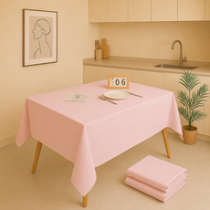 아싸레 일회용 파티 방수 식탁보, 핑크, 3개, 137 x 274 cm