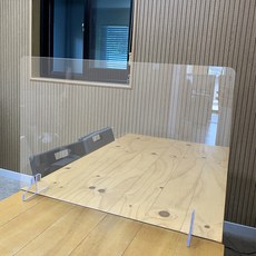 防彈壓克力防飛沫餐廳桌用隔板 600 x 450 mm, 透明