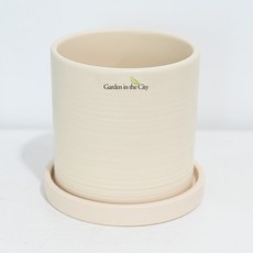 도시정원 파스텔 도자기 베이직 화분 받침세트, 크림, 1세트