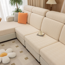 柔軟四季高彈力防刮防滑分離式沙發套, 1個, 象牙白