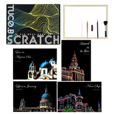 TUCO.B A4刮刮畫紙畫框組, 旅行紀錄, 1個