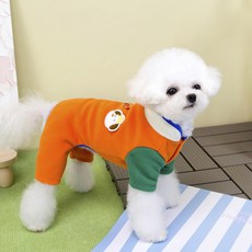 파스텔펫 반려동물 퍼피 플리스 올인원, 오렌지, 1개