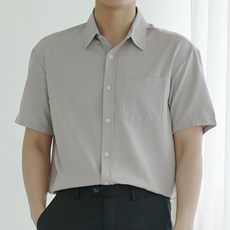 男士夏季彈性半寬版短袖襯衫