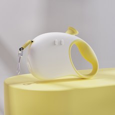 파스텔펫 반려동물 컬러 핸들 자동리드줄, 옐로우, 1개