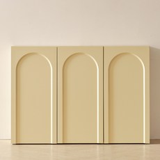 룸앤디 모어 아치형 높은 다용도 슬림 반타원 수납장 1200 방문설치, 버터