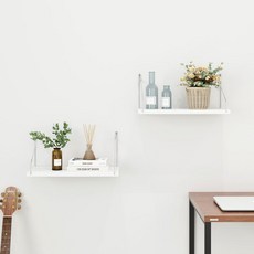 소하임 다용도 벽걸이 선반 2p 세트, 화이트, 1단