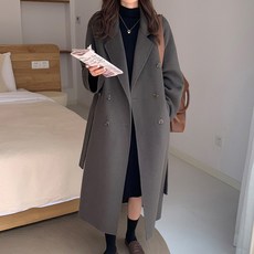 TANIZ Kanel 雙排扣長袍羊毛長版大衣