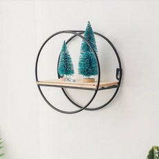 알로데 인테리어 소품 우드 벽걸이 선반 A, 블랙