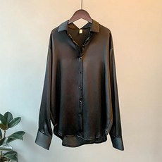 Andaromi 女款華麗緞面襯衫