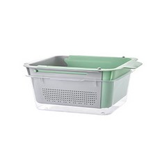 컬러링 길이조절 물빠짐 채반, 민트 + 그레이, 1개