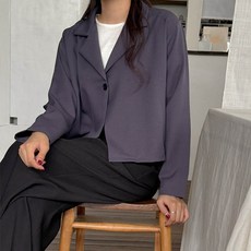 보리맘 원버튼 카라 세미 크롭 자켓 임부복 a962