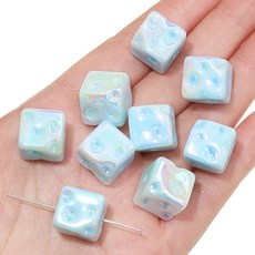 Allode 方形起司亮面方塊DIY串珠 14 x 14 mm 5入, A02 藍色, 5個