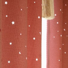 DECOREAN 設計藝廊 Primer-星星遮光掛勾式窗簾組, 粉紅色