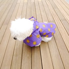 Design Sano 寵物花朵斗篷雨衣, 紫色