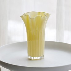 미르노아 크리미 펜튼 빈티지 오브제 유리화병 MMM3520, 옐로우
